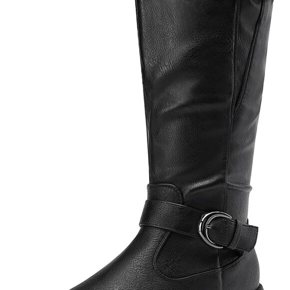 Women's Wide Calf Knee High Boots Black 9 - Picture 1 of 8